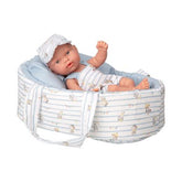 Muñeca Elegance 26cm Pillines Azul con Cunita Portable